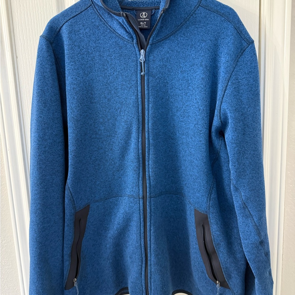 Lands' End Blue Fleece Jacket